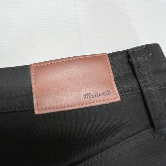 Madewell 10” High Riser Skinny Jeans SIZE 26 Black Distressed Raw Hem - Picture 6 of 10